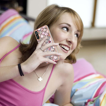 For Samsung Galaxy A55 5G Electroplating IMD TPU Phone Case(Pink Scales) by buy2fix