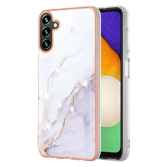 For Samsung Galaxy A55 5G Electroplating Marble Dual-side IMD Phone Case(White 006) by buy2fix