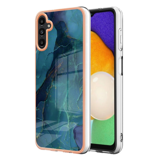 For Samsung Galaxy A55 5G Electroplating Marble Dual-side IMD Phone Case(Green 017) by buy2fix