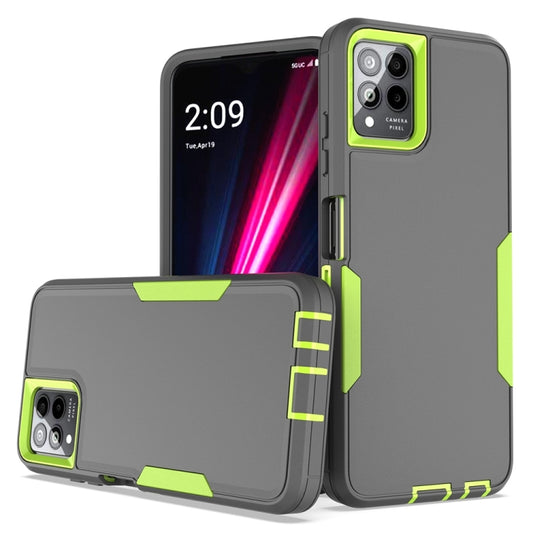 For T-Mobile REVVL 6 Pro 2 in 1 PC Hybrid TPU Phone Case(Gray+Fluorescent Green) - More Brand by buy2fix | Online Shopping UK | buy2fix