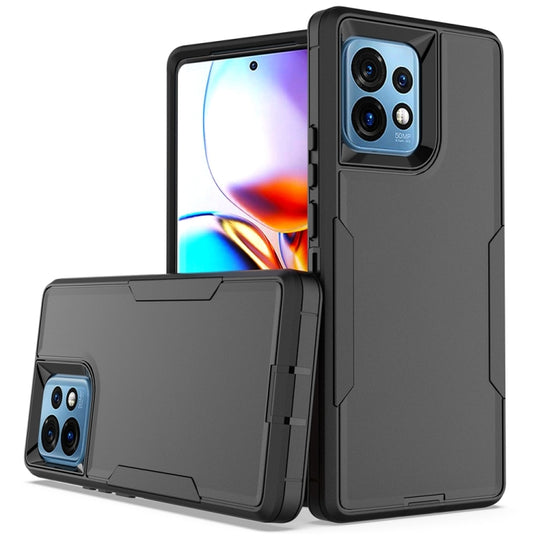 For Motorola Edge+ 2023 2 in 1 PC Hybrid TPU Phone Case(Black)