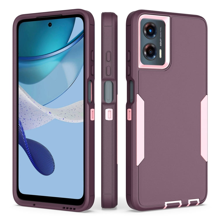 For Motorola Moto G 5G 2024 / G Play 2024 2 in 1 PC Hybrid TPU Phone Case(Purple Red+Pink) by buy2fix