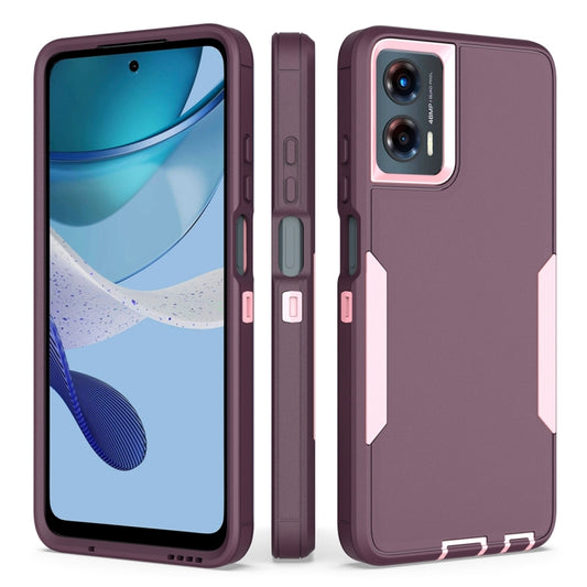 For Motorola Moto G 5G 2024 / G Play 2024 2 in 1 PC Hybrid TPU Phone Case(Purple Red+Pink) by buy2fix