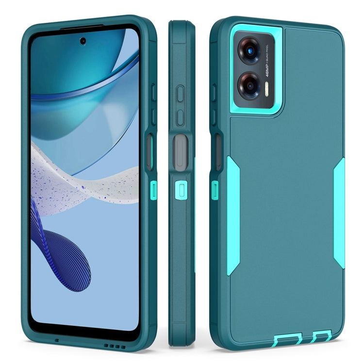 For Motorola Moto G 5G 2024 / G Play 2024 2 in 1 PC Hybrid TPU Phone Case(Blue+Blue Green) by buy2fix