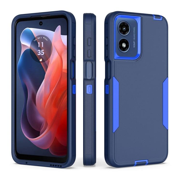 For Motorola Moto G Play 4G 2024 2 in 1 PC Hybrid TPU Phone Case(Royal Blue+Dark Blue) by buy2fix
