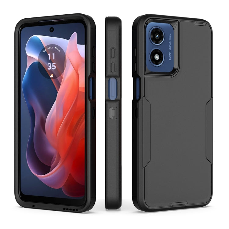 For Motorola Moto G Play 4G 2024 2 in 1 PC Hybrid TPU Phone Case(Black) by buy2fix