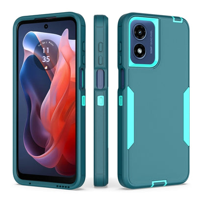 For Motorola Moto G Play 4G 2024 2 in 1 PC Hybrid TPU Phone Case(Blue+Blue Green) by buy2fix