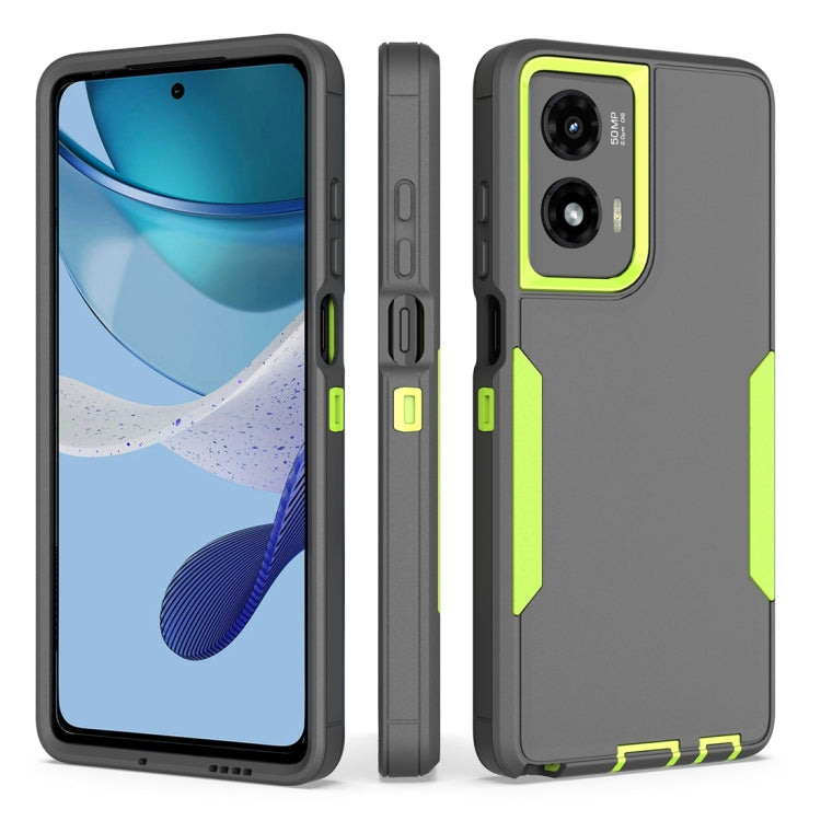 For Motorola Moto G Stylus 5G 2024 2 in 1 PC Hybrid TPU Phone Case(Gray+Fluorescent Green) by buy2fix