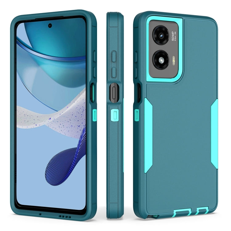 For Motorola Moto G Stylus 5G 2024 2 in 1 PC Hybrid TPU Phone Case(Blue+Blue Green) by buy2fix