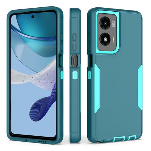 For Motorola Moto G Stylus 5G 2024 2 in 1 PC Hybrid TPU Phone Case(Blue+Blue Green) by buy2fix