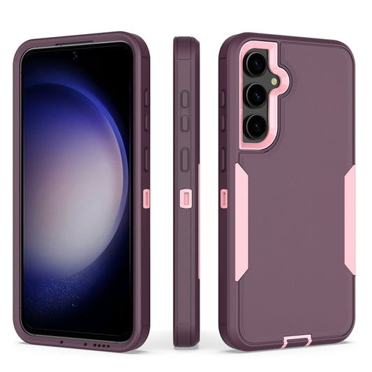 For Samsung Galaxy S23 FE 5G Magnetic 2 in 1 PC Hybrid TPU Phone Case(Purple Red+Pink) - Galaxy S23 FE 5G Cases by buy2fix | Online Shopping UK | buy2fix