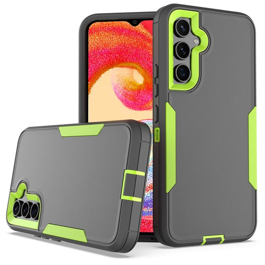 For Samsung Galaxy A54 5G 2 in 1 PC Hybrid TPU Phone Case(Gray+Fluorescent Green) by buy2fix