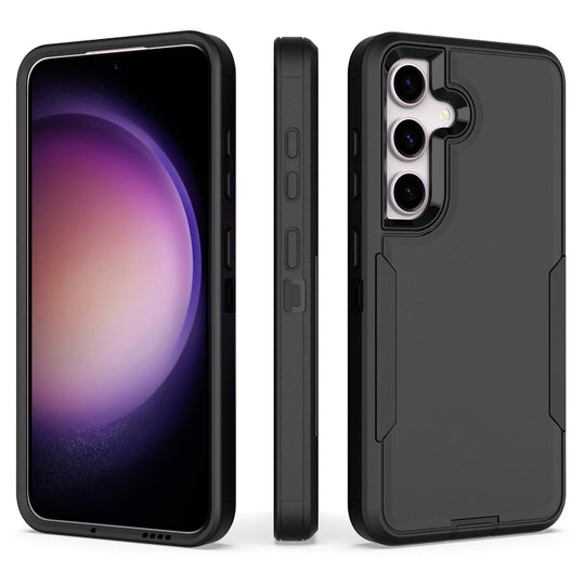 For Samsung Galaxy S25+ / S24+ 5G 2 in 1 PC Hybrid TPU Phone Case(Black)