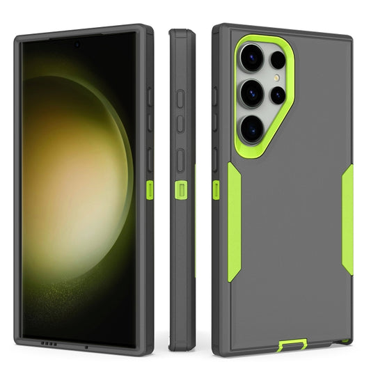For Samsung Galaxy S24 Ultra 5G 2 in 1 PC Hybrid TPU Phone Case(Gray+Fluorescent Green) - Galaxy S24 Ultra 5G Cases by buy2fix | Online Shopping UK | buy2fix