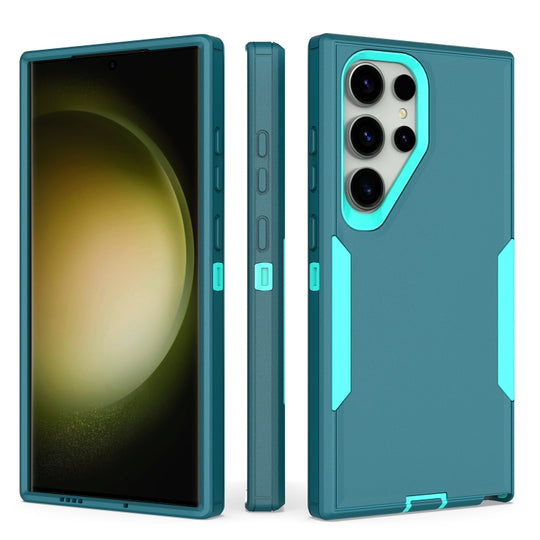 For Samsung Galaxy S24 Ultra 5G 2 in 1 PC Hybrid TPU Phone Case(Blue+Blue Green)