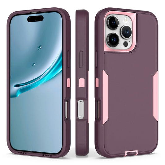 For iPhone 16 Pro Max 2 in 1 PC Hybrid TPU Phone Case(Purple Red+Pink) - iPhone 16 Pro Max Cases by buy2fix | Online Shopping UK | buy2fix