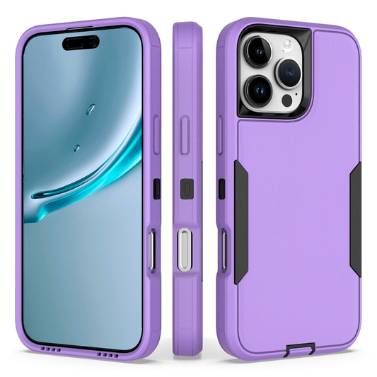 For iPhone 16 Pro Max 2 in 1 PC Hybrid TPU Phone Case(Purple+Black) - iPhone 16 Pro Max Cases by buy2fix | Online Shopping UK | buy2fix