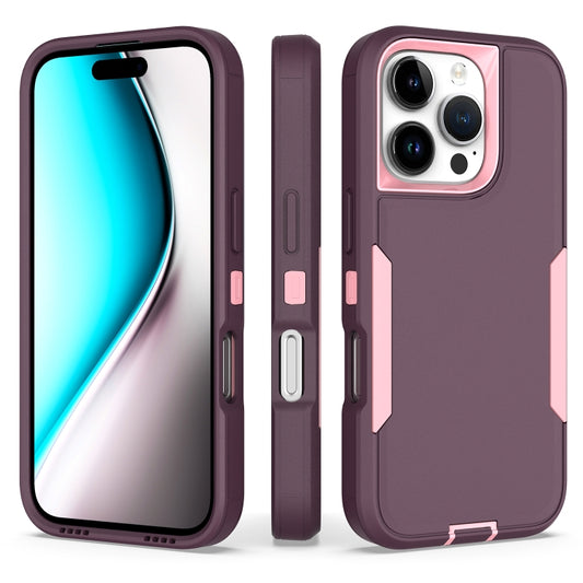 For iPhone 16 Pro 2 in 1 PC Hybrid TPU Phone Case(Purple Red+Pink) - iPhone 16 Pro Cases by buy2fix | Online Shopping UK | buy2fix
