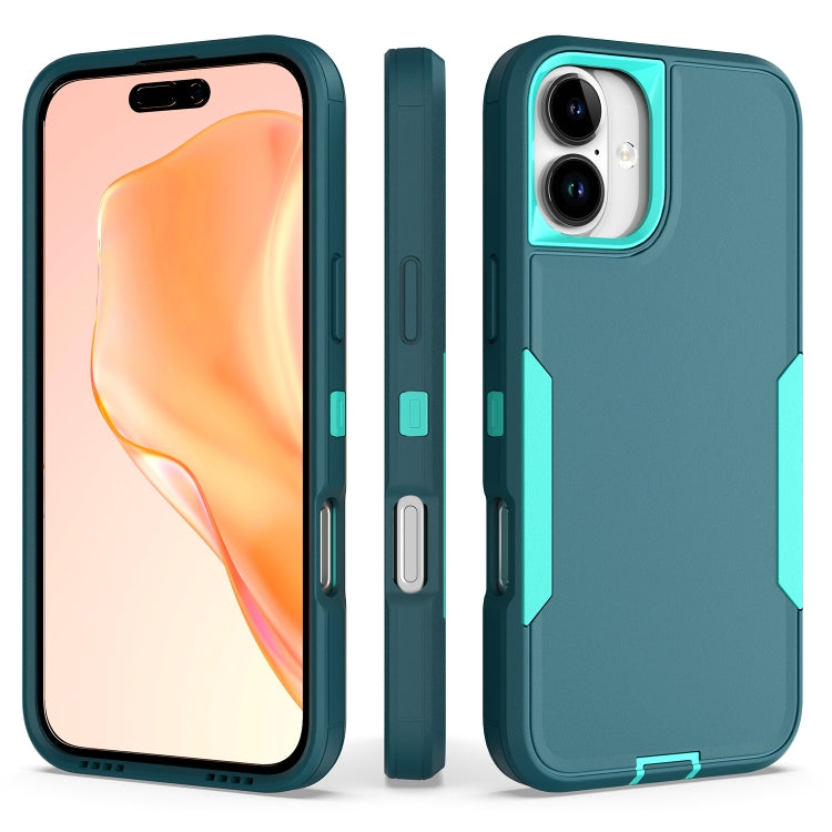 For iPhone 16 Plus 2 in 1 PC Hybrid TPU Phone Case(Blue+Blue Green) - iPhone 16 Plus Cases by buy2fix | Online Shopping UK | buy2fix