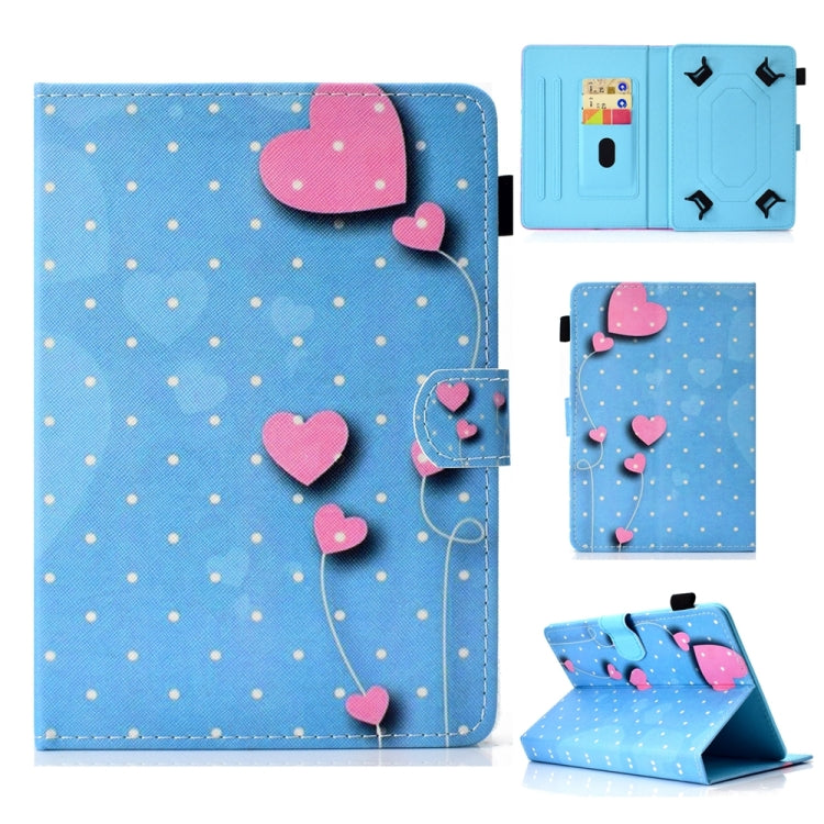 For 8 inch Universal Colored Drawing Stitching Leather Tablet Case(Love) - 8 inch by buy2fix | Online Shopping UK | buy2fix