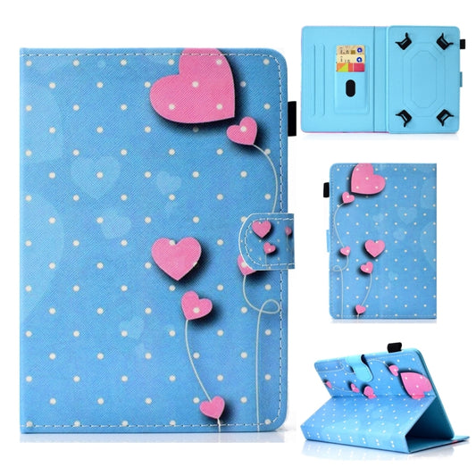 For 8 inch Universal Colored Drawing Stitching Leather Tablet Case(Love) - 8 inch by buy2fix | Online Shopping UK | buy2fix