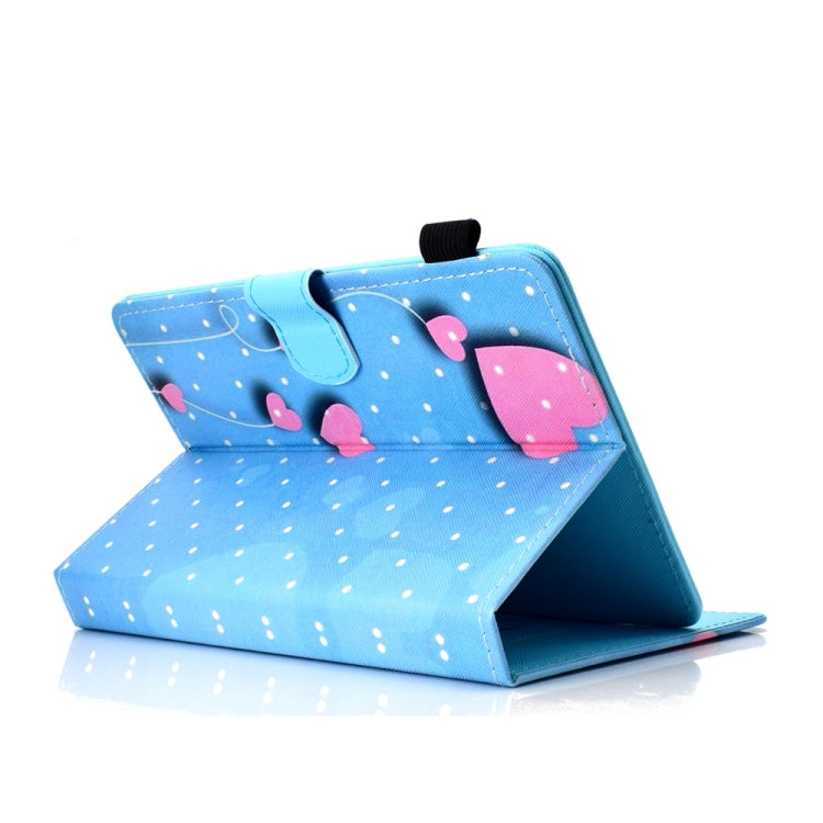 For 8 inch Universal Colored Drawing Stitching Leather Tablet Case(Love) - 8 inch by buy2fix | Online Shopping UK | buy2fix