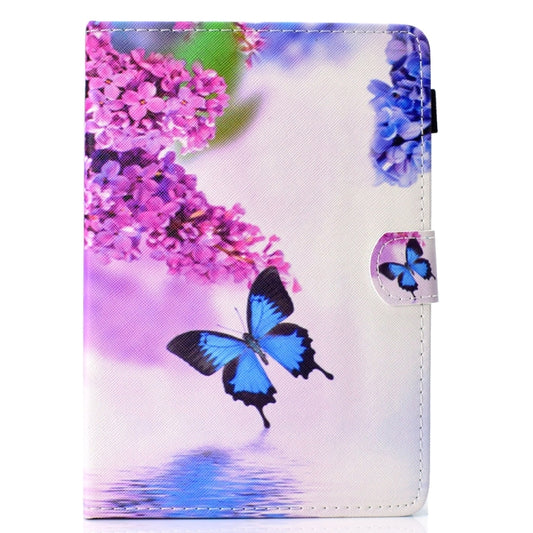 For 8 inch Universal Colored Drawing Stitching Leather Tablet Case(Butterfly) - 8 inch by buy2fix | Online Shopping UK | buy2fix