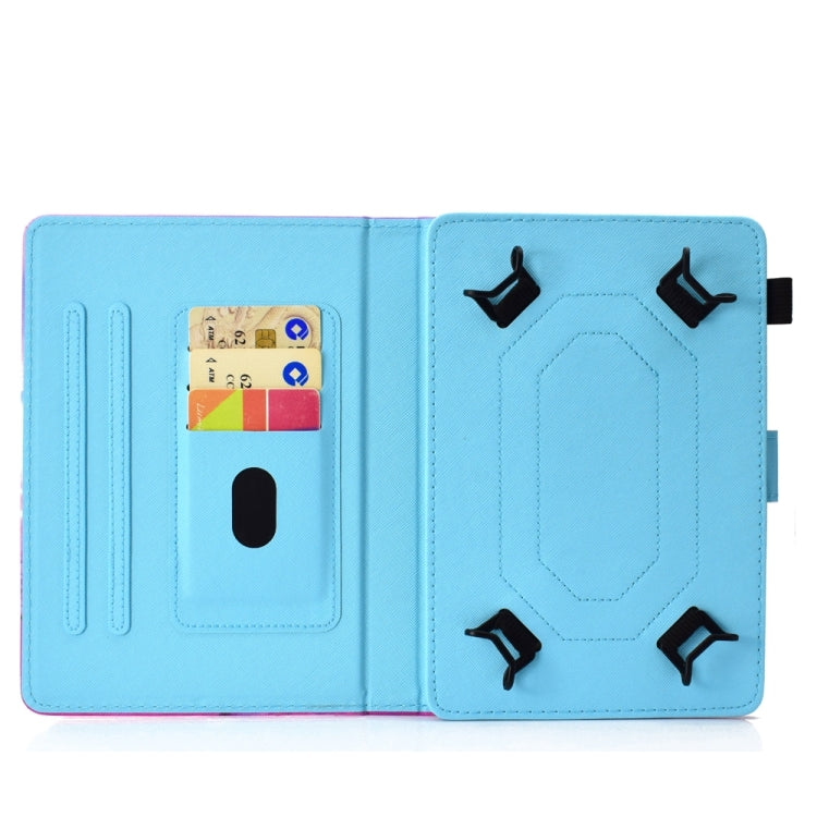 For 8 inch Universal Colored Drawing Stitching Leather Tablet Case(Blue Sea) - 8 inch by buy2fix | Online Shopping UK | buy2fix