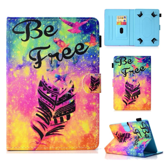 For 10 inch Universal Colored Drawing Stitching Leather Tablet Case(Feather) - 10 - 11 inch by buy2fix | Online Shopping UK | buy2fix