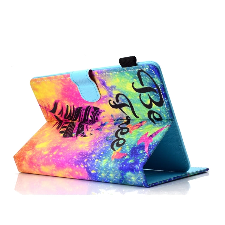 For 10 inch Universal Colored Drawing Stitching Leather Tablet Case(Feather) - 10 - 11 inch by buy2fix | Online Shopping UK | buy2fix