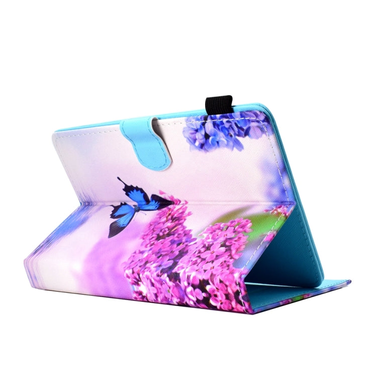 For 10 inch Universal Colored Drawing Stitching Leather Tablet Case(Butterfly) - 10 - 11 inch by buy2fix | Online Shopping UK | buy2fix