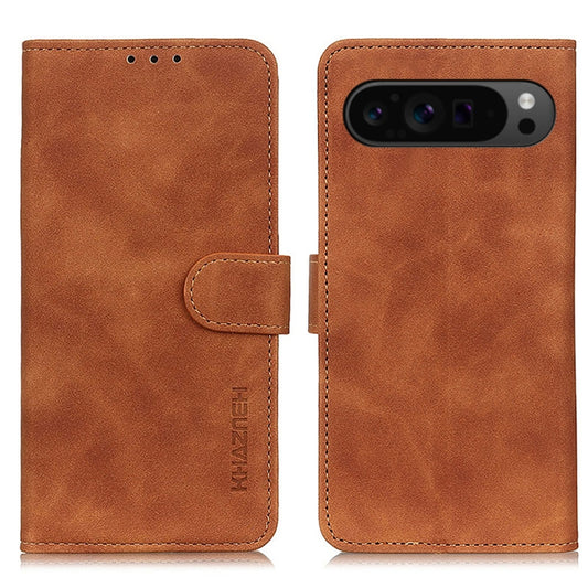 For Google Pixel 10 Pro / 9 Pro KHAZNEH Retro Texture Flip Leather Phone Case(Brown) by buy2fix