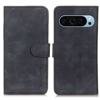 For Google Pixel 10 / 9 KHAZNEH Retro Texture Flip Leather Phone Case(Black) by buy2fix