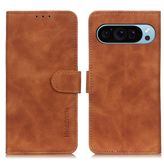 For Google Pixel 10 / 9 KHAZNEH Retro Texture Flip Leather Phone Case(Brown) by buy2fix