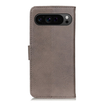 For Google Pixel 10 Pro / 9 Pro KHAZNEH Cowhide Texture Horizontal Flip Leather Phone Case(Khaki) by buy2fix