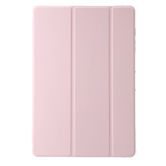 For Samsung Galaxy Tab S9 Ultra/S8 Ultra 3-Fold Clear Acrylic Leather Tablet Case(Pink) - Galaxy Tab S9 Ultra Cases by buy2fix | Online Shopping UK | buy2fix