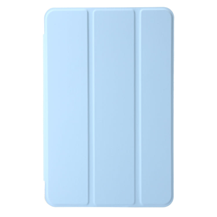 For Samsung Galaxy Tab A9+ 3-Fold Clear Acrylic Leather Tablet Case(Ice Blue) by buy2fix