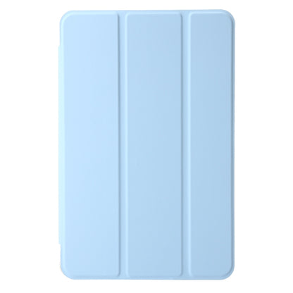For Samsung Galaxy Tab A9+ 3-Fold Clear Acrylic Leather Tablet Case(Ice Blue) by buy2fix