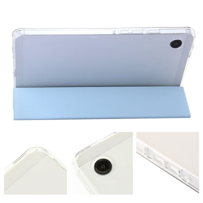 For Samsung Galaxy Tab A9+ 3-Fold Clear Acrylic Leather Tablet Case(Ice Blue) by buy2fix