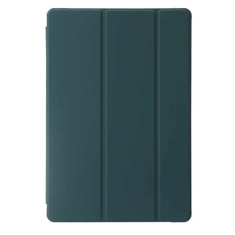 For Samsung Galaxy Tab S10 Ultra 3-Fold Clear Acrylic Leather Tablet Case(Deep Green) by buy2fix