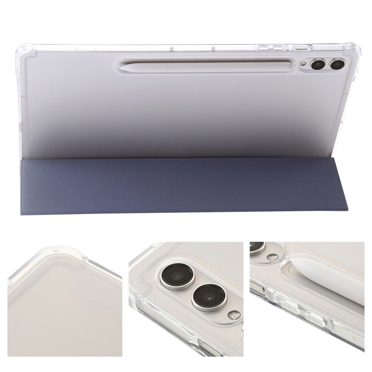 For Samsung Galaxy Tab S10 Ultra 3-Fold Clear Acrylic Leather Tablet Case(Lavender) by buy2fix