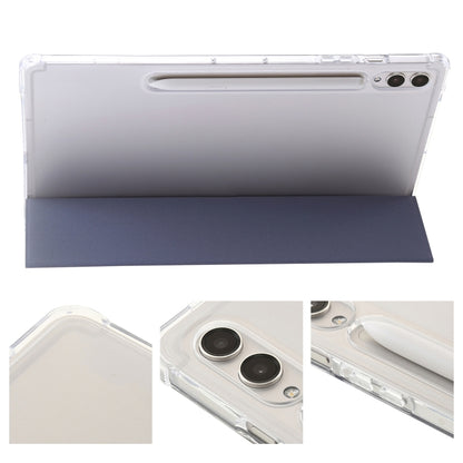 For Samsung Galaxy Tab S10 Ultra 3-Fold Clear Acrylic Leather Tablet Case(Lavender) by buy2fix