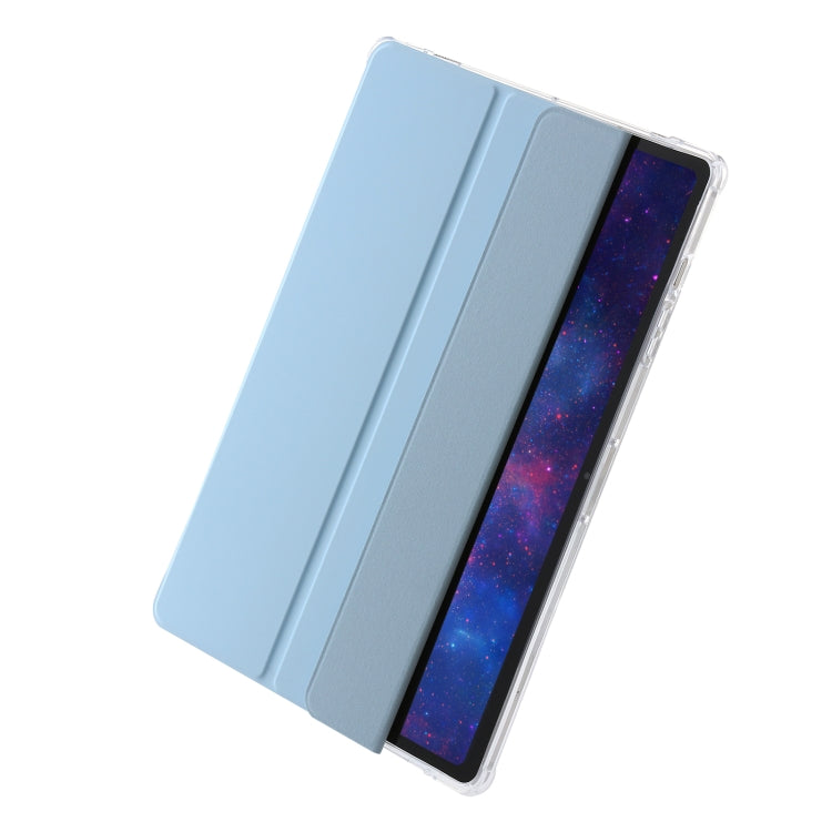 For Samsung Galaxy Tab S10 Ultra 3-Fold Clear Acrylic Leather Tablet Case(Ice Blue) by buy2fix