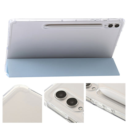 For Samsung Galaxy Tab S10 Ultra 3-Fold Clear Acrylic Leather Tablet Case(Ice Blue) by buy2fix