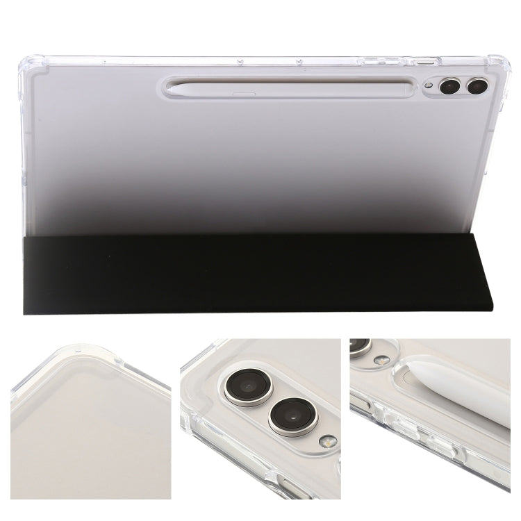 For Samsung Galaxy Tab S10 Ultra 3-Fold Clear Acrylic Leather Tablet Case(Black) by buy2fix