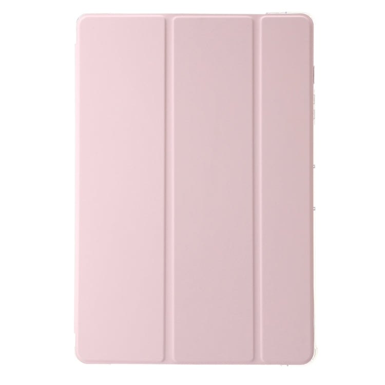 For Samsung Galaxy Tab S10 Ultra 3-Fold Clear Acrylic Leather Tablet Case(Pink) by buy2fix