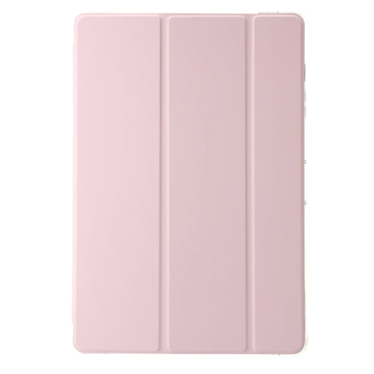 For Samsung Galaxy Tab S10 Ultra 3-Fold Clear Acrylic Leather Tablet Case(Pink) by buy2fix