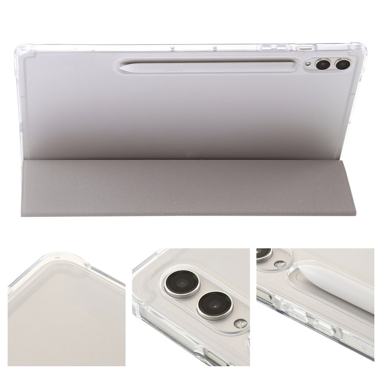 For Samsung Galaxy Tab S10 Ultra 3-Fold Clear Acrylic Leather Tablet Case(Grey) by buy2fix