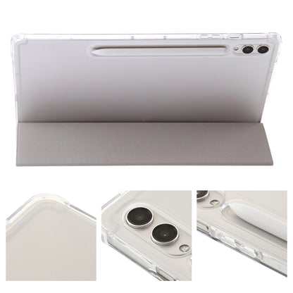 For Samsung Galaxy Tab S10 Ultra 3-Fold Clear Acrylic Leather Tablet Case(Grey) by buy2fix