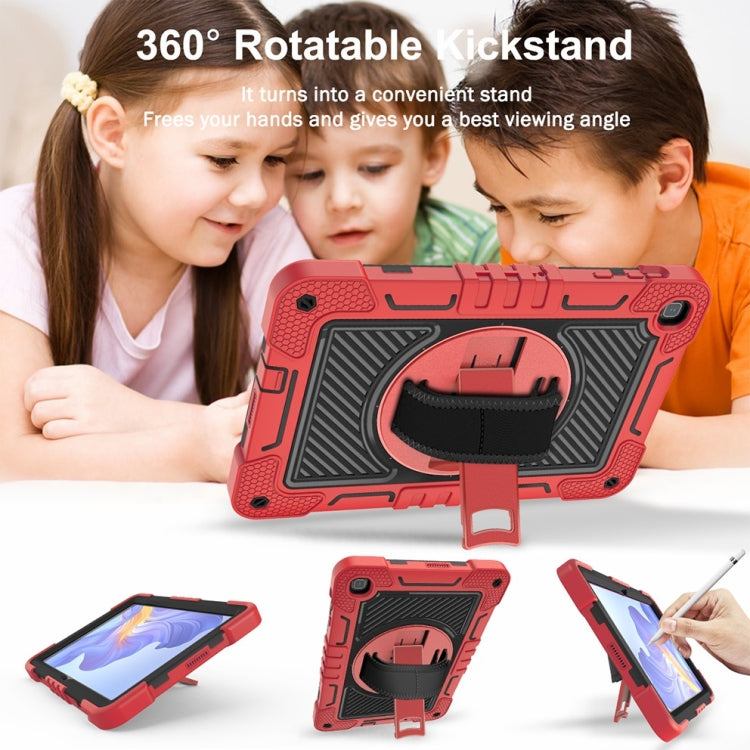 For Honor Pad X8 360 Degree Rotation PC Contrast Silicone Tablet Case(Red + Black) - Honor by buy2fix | Online Shopping UK | buy2fix